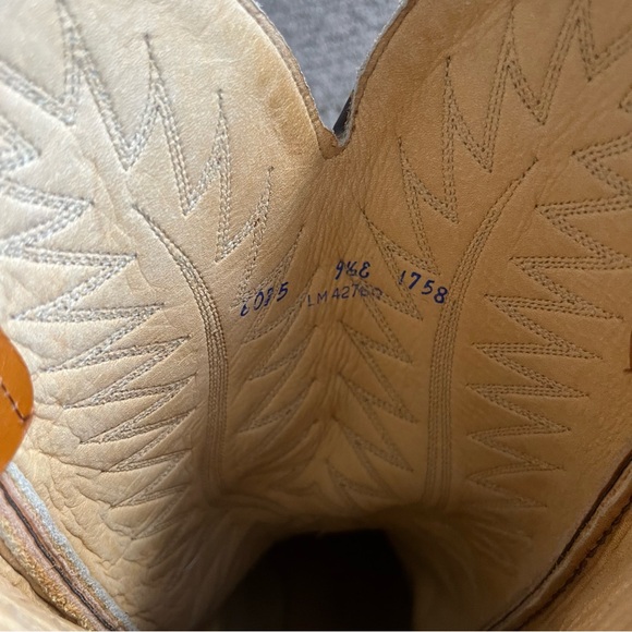 Brown Alligator Print Leather Cowboy Boots - Picture 6 of 9